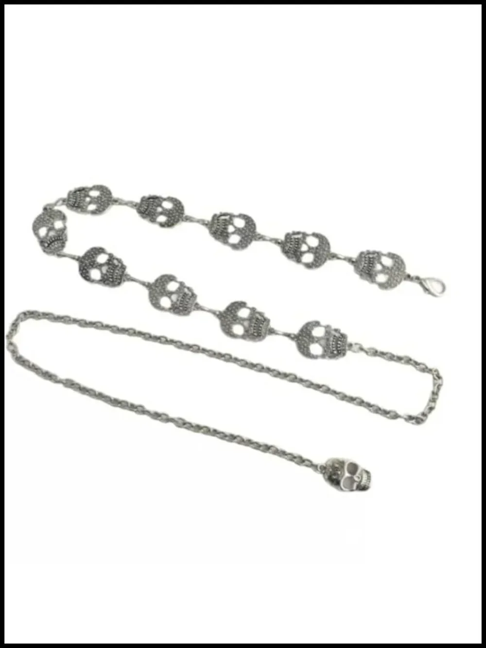 Gothic Skull Chain Belt for Women, Rhinestone Punk Waist Chain, Halloween